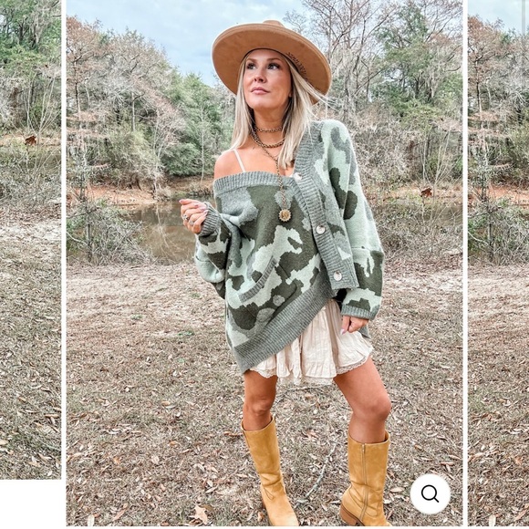 Three Bird Nest Into the Dusk Camouflage Oversized Cardigan, Large, NWT - Picture 8 of 11